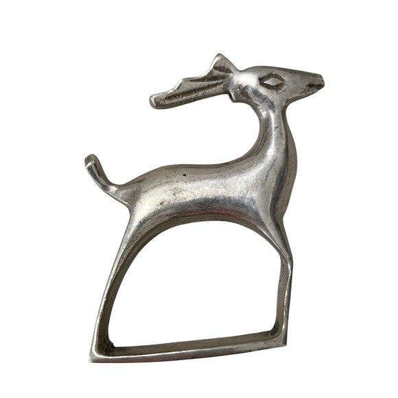 Set of 10 Vintage Silver Tone Deer Napkin Rings Mid Century Modern Table Decor - Picture 3 of 7